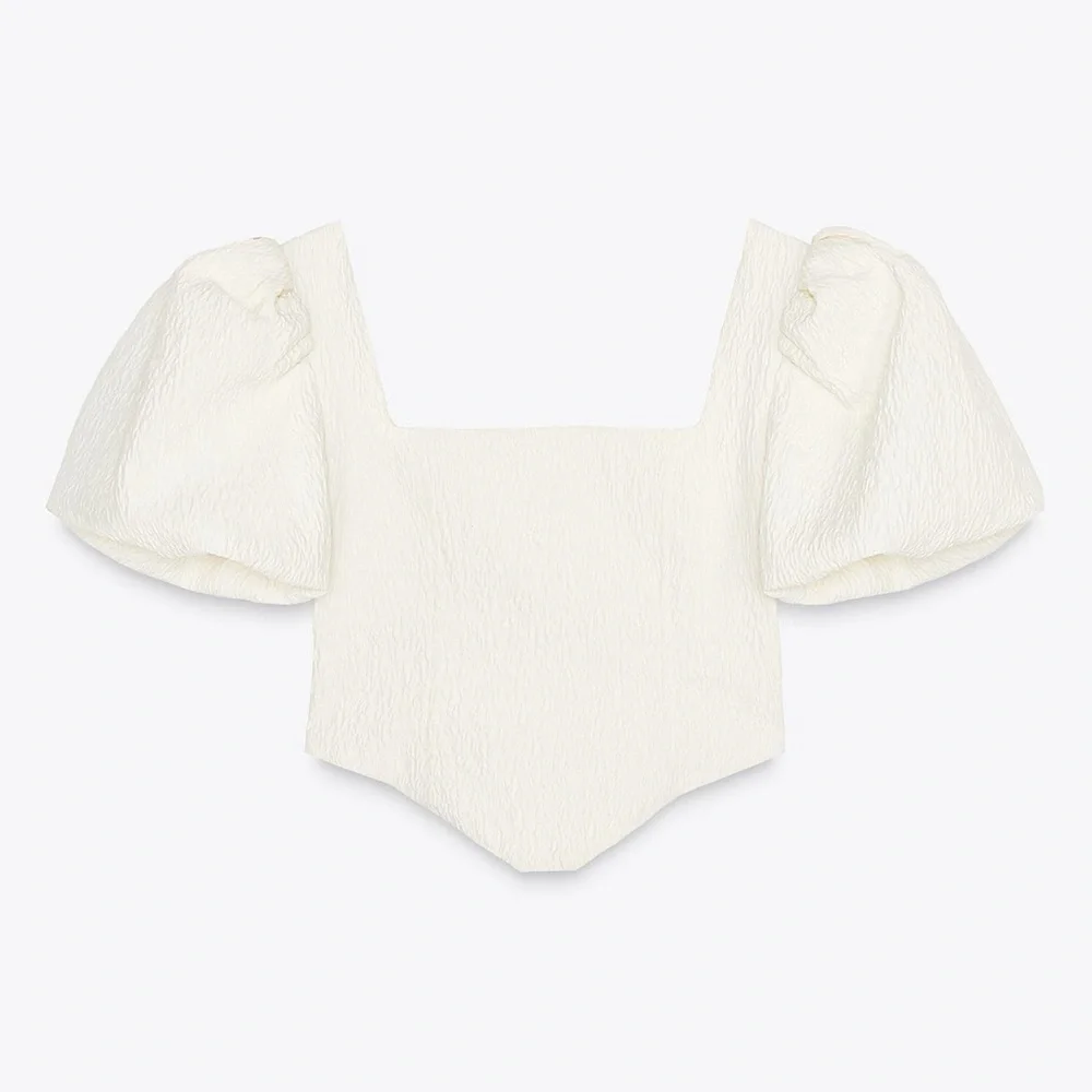 NEW ZARA TEXTURED VOLUME CORSET TOP